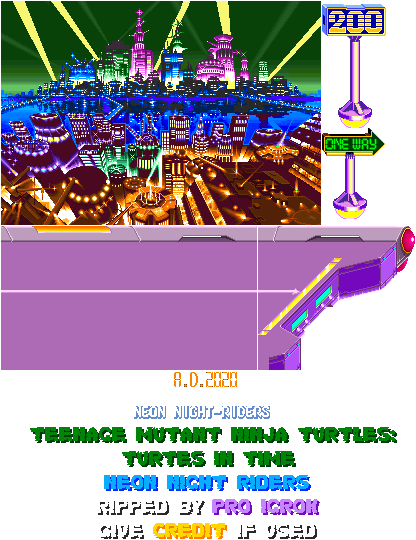 Teenage Mutant Ninja Turtles: Turtles in Time - Scene 7: Neon Night Riders
