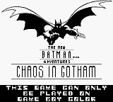 The New Batman Adventures: Chaos in Gotham - Game Boy Error Message