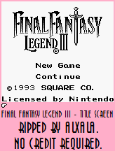 Final Fantasy Legend 3 / SaGa 3: Jikuu no Hasha - Title Screen