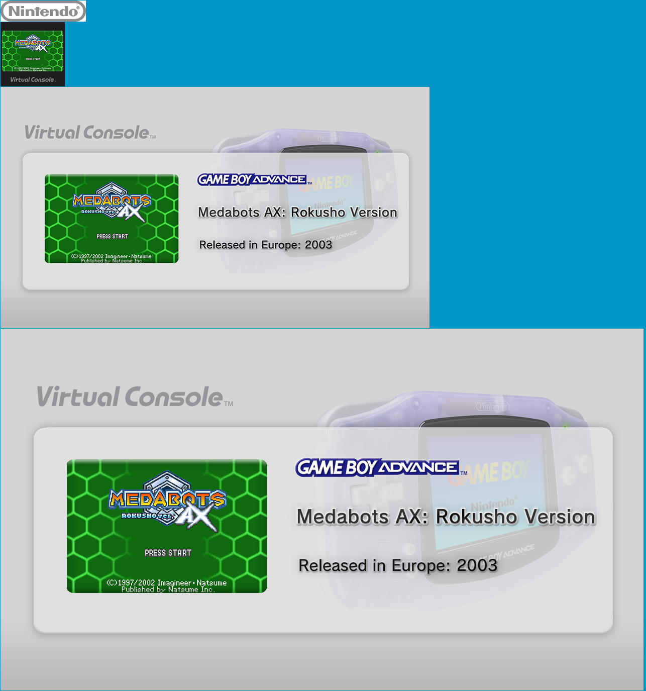 Virtual Console - Medabots AX: Rokusho Version