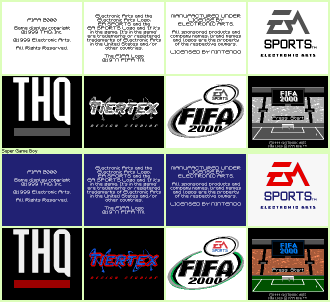 FIFA 2000 - Company Logos & Title Screen (GB & SGB)