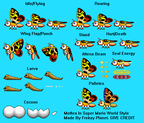 Godzilla Customs - Mothra (Heisei Era, Super Mario World-Style)