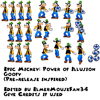 Disney / Pixar Customs - Goofy (Power of Illusion, Early Sprites Expanded)