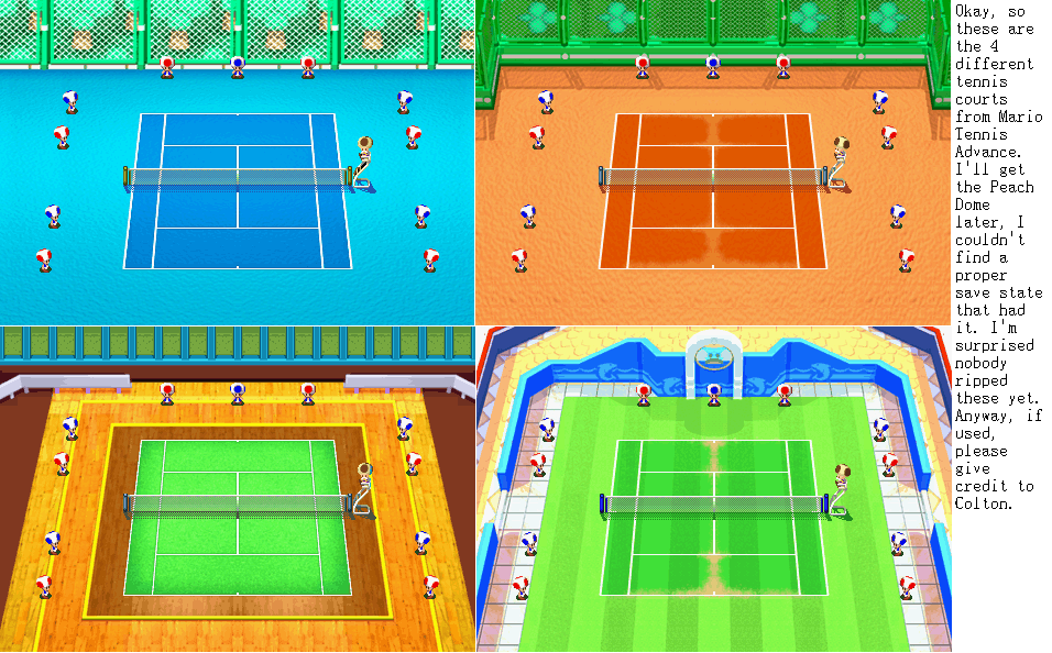 Mario Tennis: Power Tour - Courts