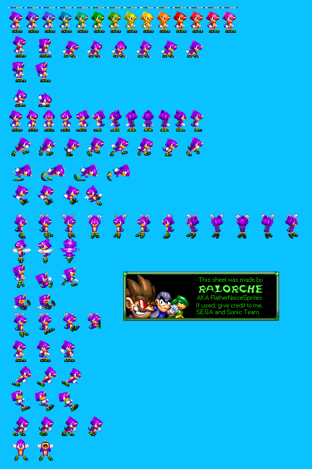 Sonic the Hedgehog Customs - Espio (Classic, Sonic 3-Style)