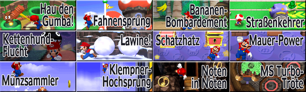 Dance Dance Revolution: Mario Mix - Minigame Titles (German)