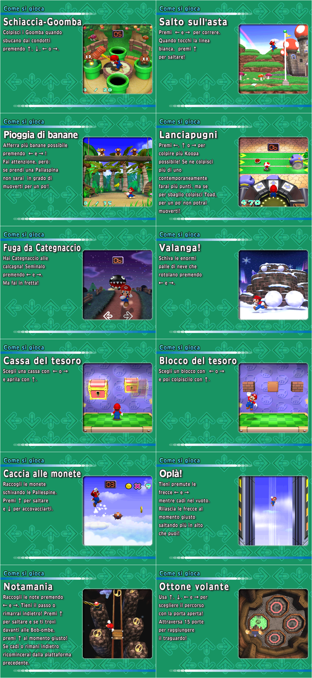 Dance Dance Revolution: Mario Mix - Minigame Instructions (Italian)