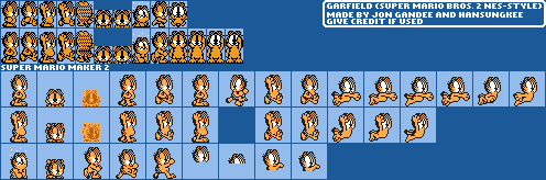 Garfield Customs - Garfield (Super Mario Bros. 2 NES-Style)