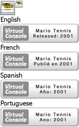 Virtual Console - Mario Tennis