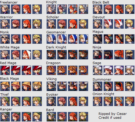 Final Fantasy 3 - Portraits