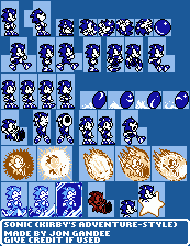 Sonic the Hedgehog Customs - Sonic (Kirby's Adventure-Style)