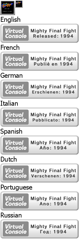 Virtual Console - Mighty Final Fight