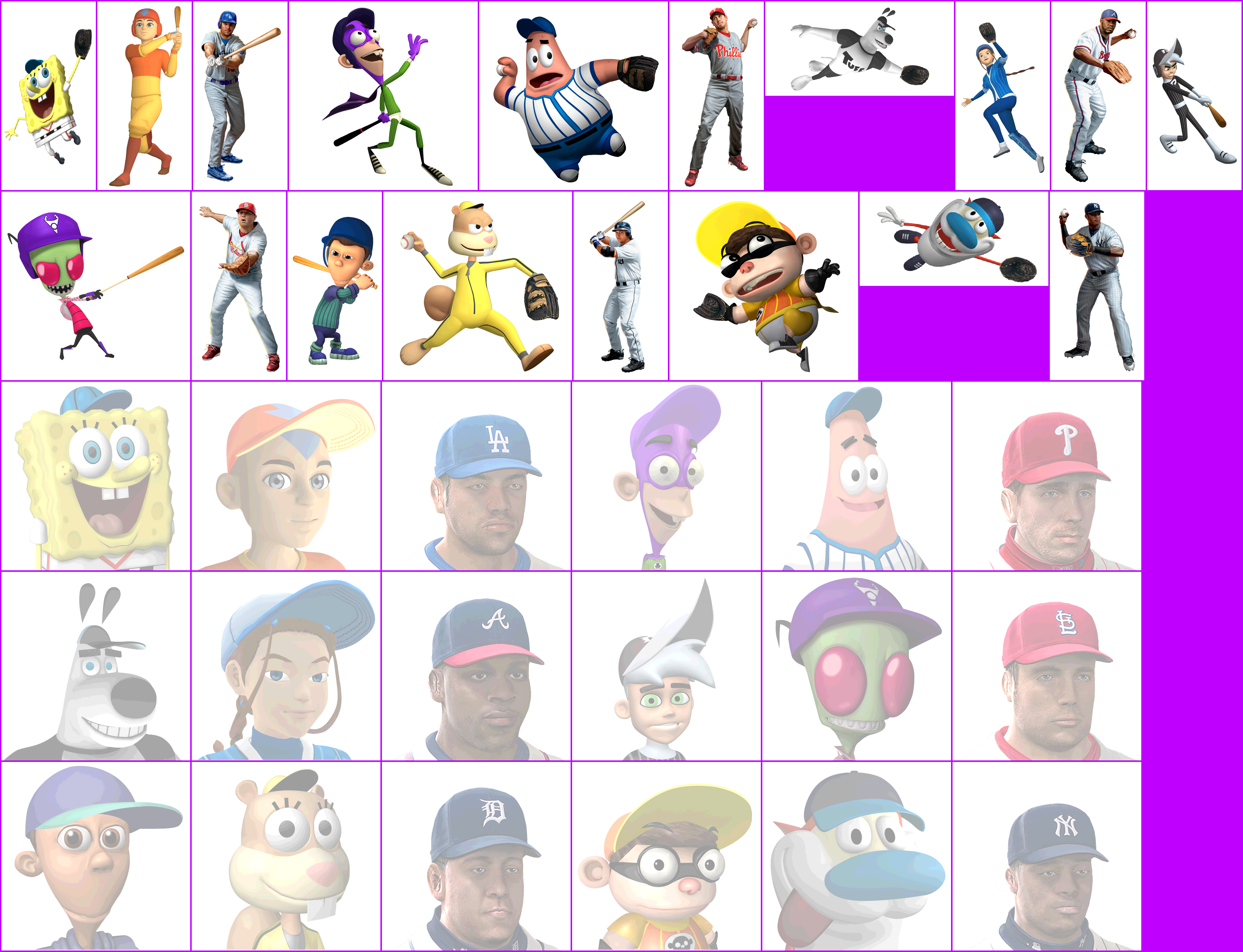 Nicktoons MLB - Menu Portraits