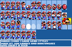 Mario Customs - Mario (Sonic 1 Game Gear-Style)