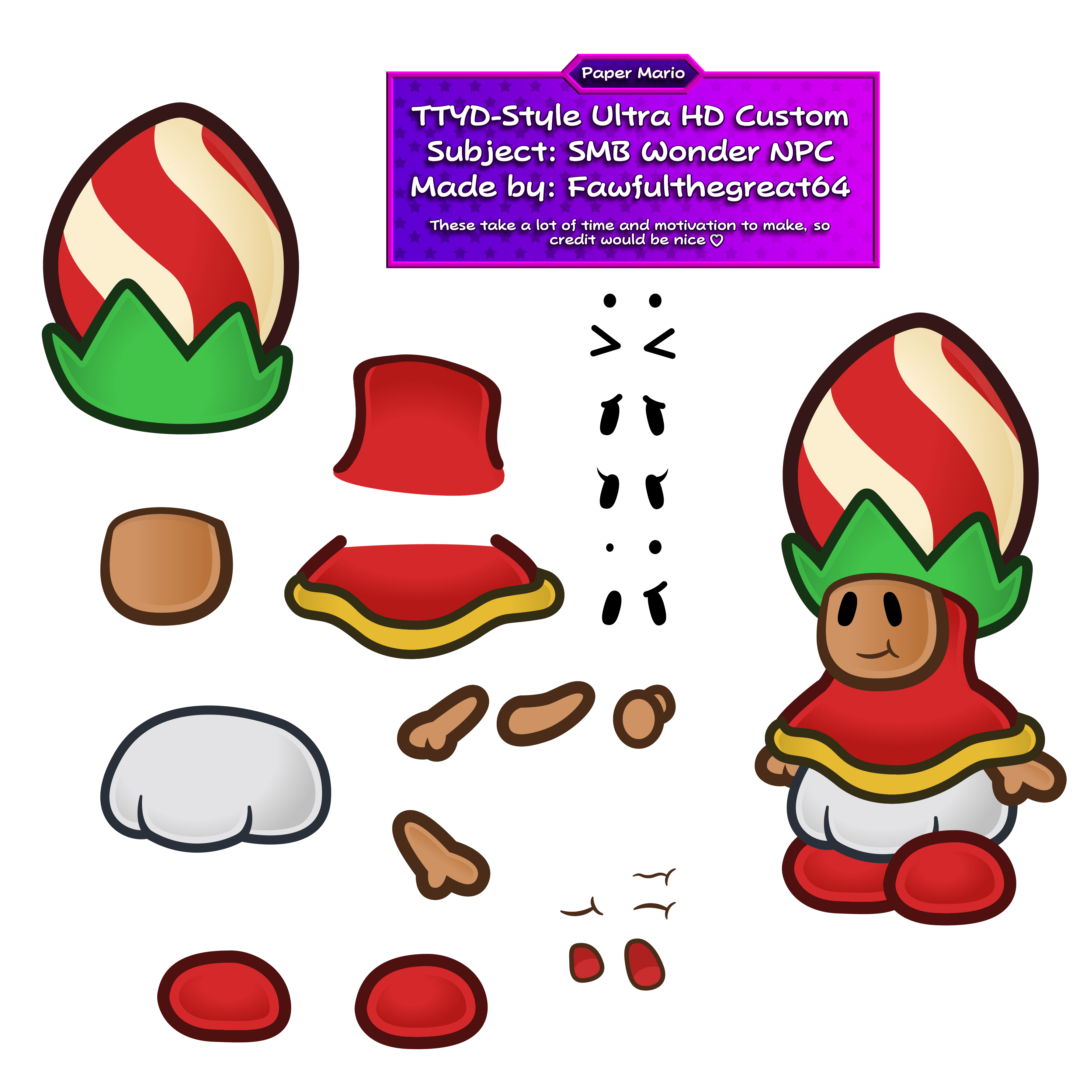 Mario Customs - Poplin (TTYD-Style, HD)