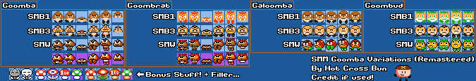 Mario Customs - Goomba & Related Enemies (SMM-Style)