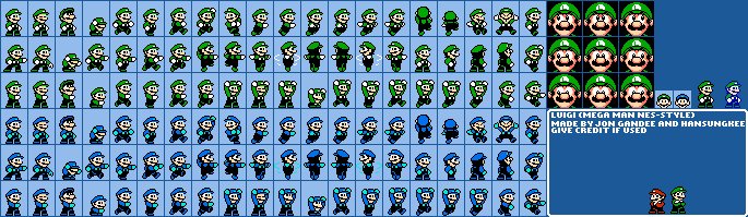 Mario Customs - Luigi (Mega Man NES-Style)