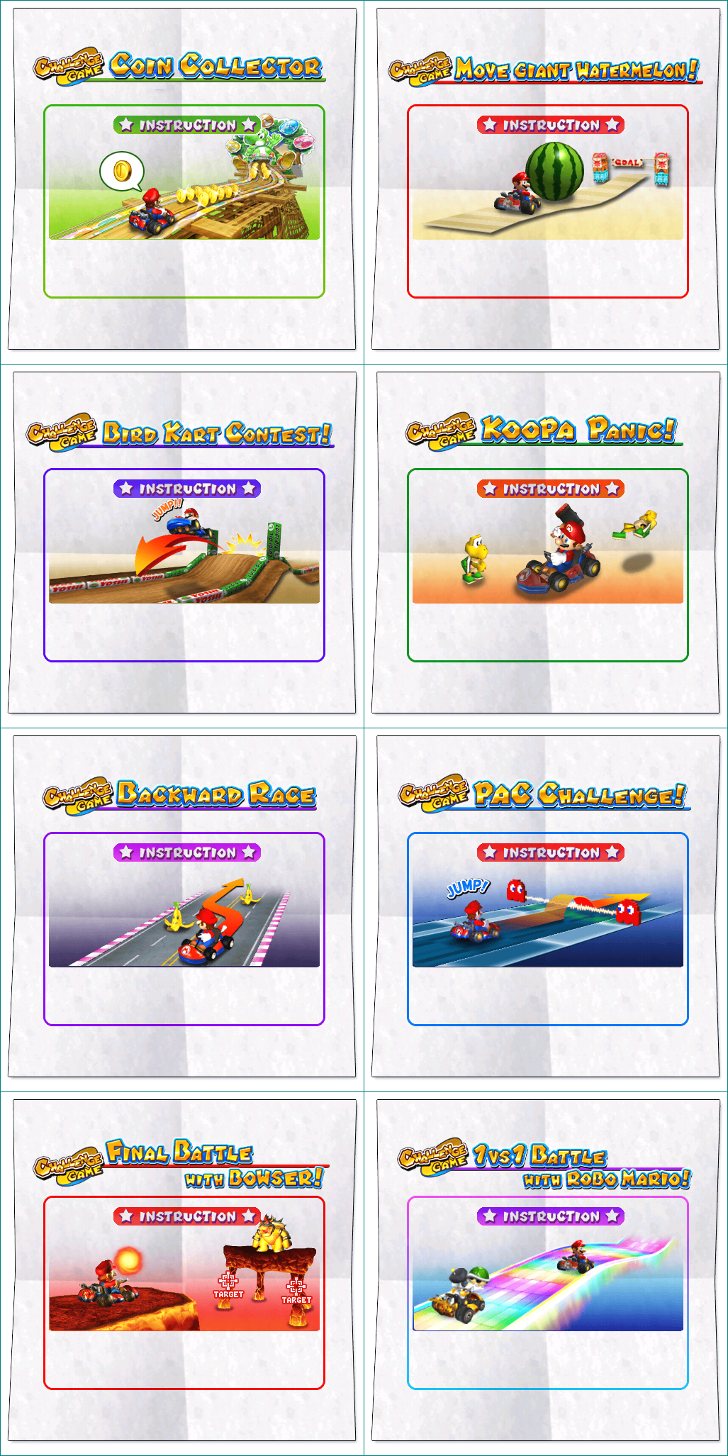 Mario Kart Arcade GP 2 - Challenge Game Instructions