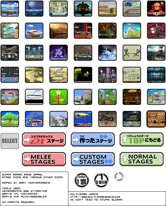 Super Smash Bros. Brawl - Stage Icons