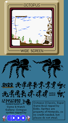 Game & Watch Gallery - Octopus (Classic, Super Game Boy)