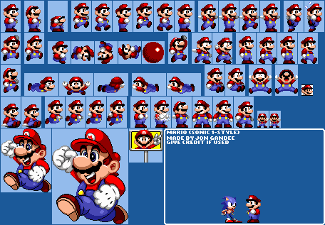 Mario Customs - Mario (Sonic 1-Style)