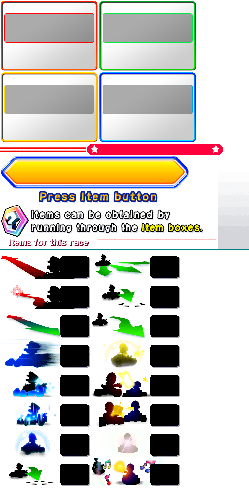 Items for the Race Screen