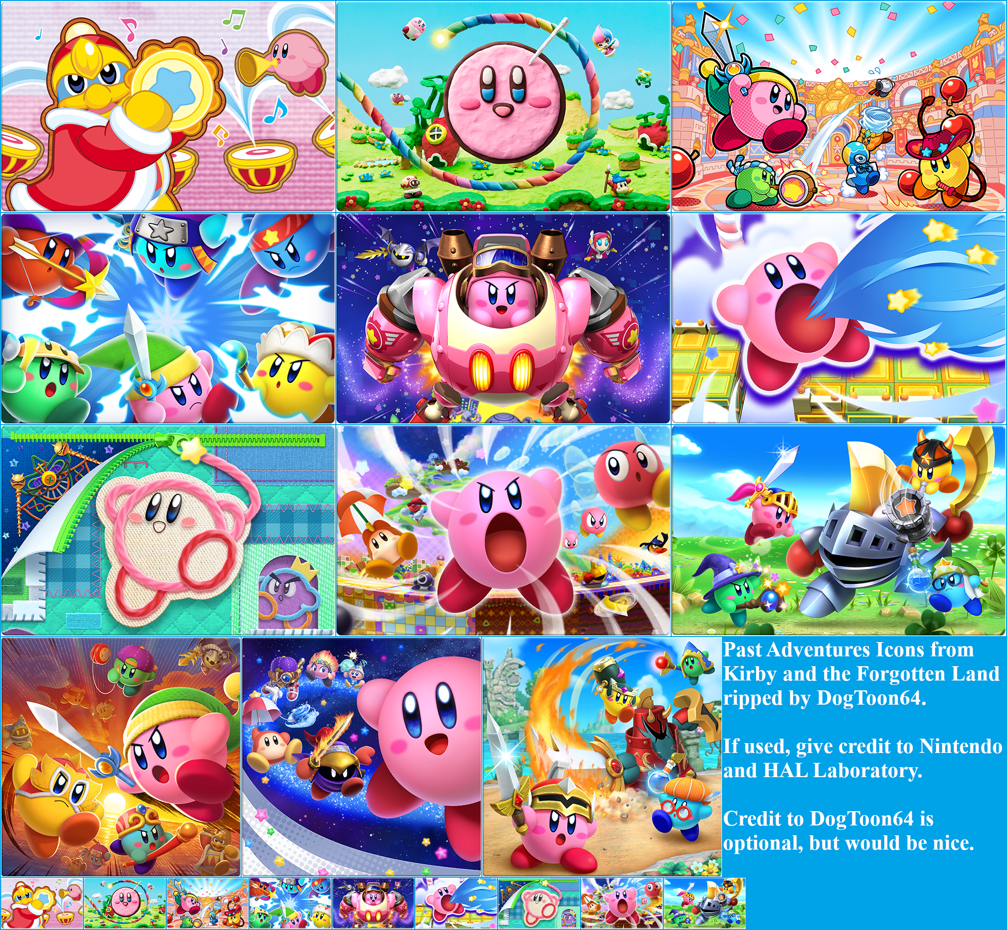 Kirby and the Forgotten Land - Past Adventures Icons