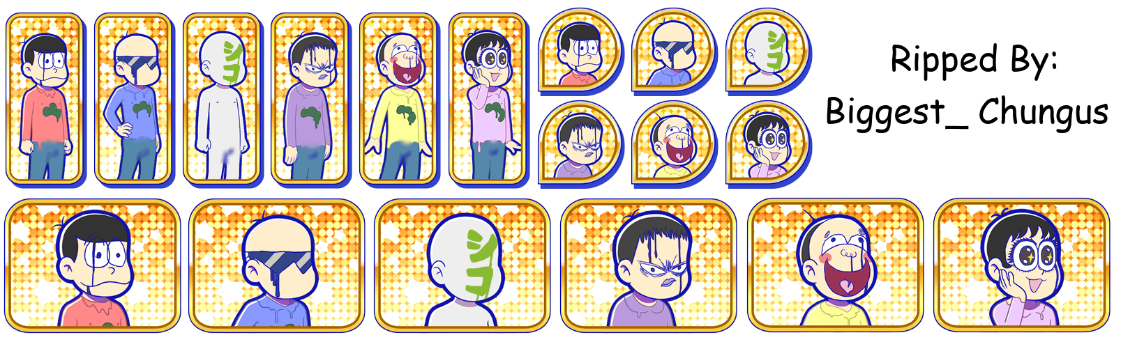 Osomatsu-san Hesokuri Wars: Battle of the NEETs - Set Icons (Super Detergent)