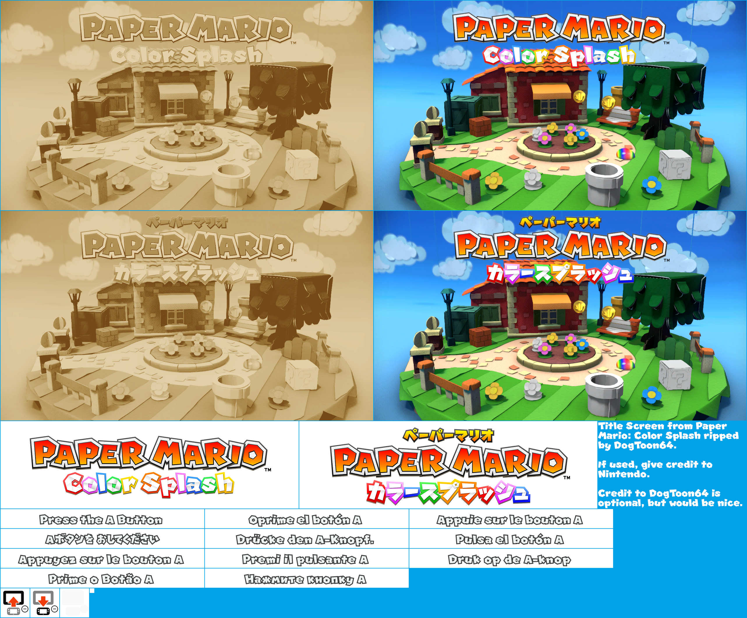 Paper Mario: Color Splash - Title Screen