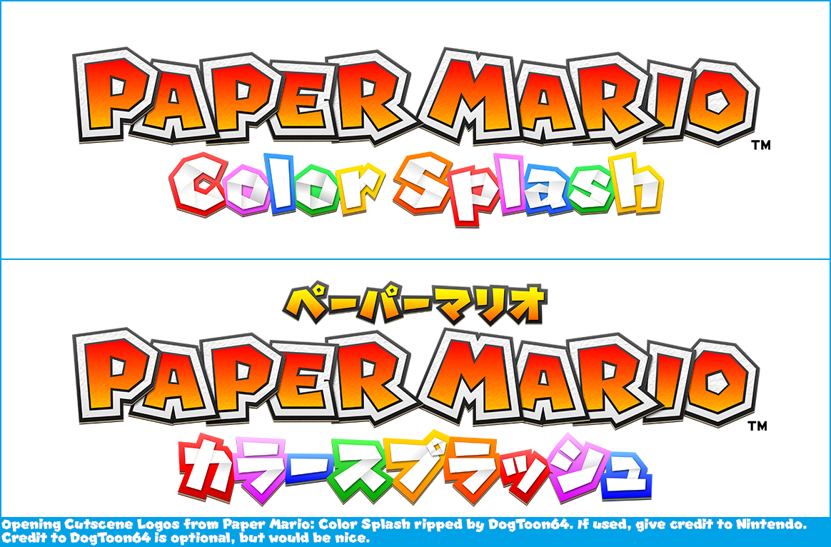 Paper Mario: Color Splash - Opening Cutscene Logos