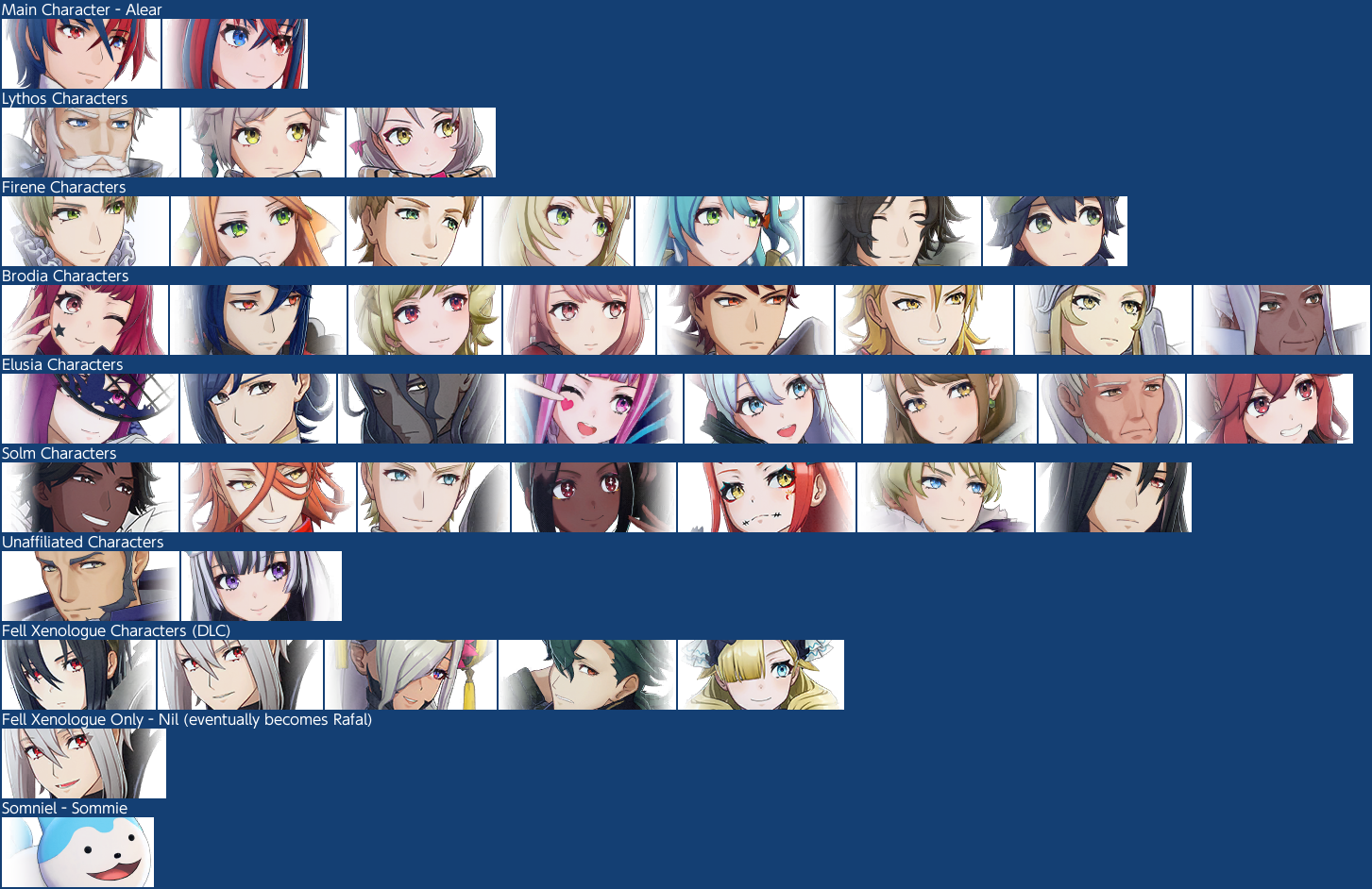 Fire Emblem Engage - Face Thumbnails - Main Characters