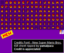 New Super Mario Bros. - Credits Font