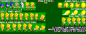 Sonic the Hedgehog Customs - Super Sonic (Sonic 2 SMS-Style)