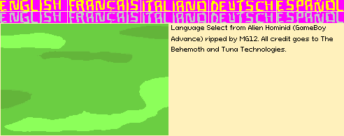 Alien Hominid - Language Selection
