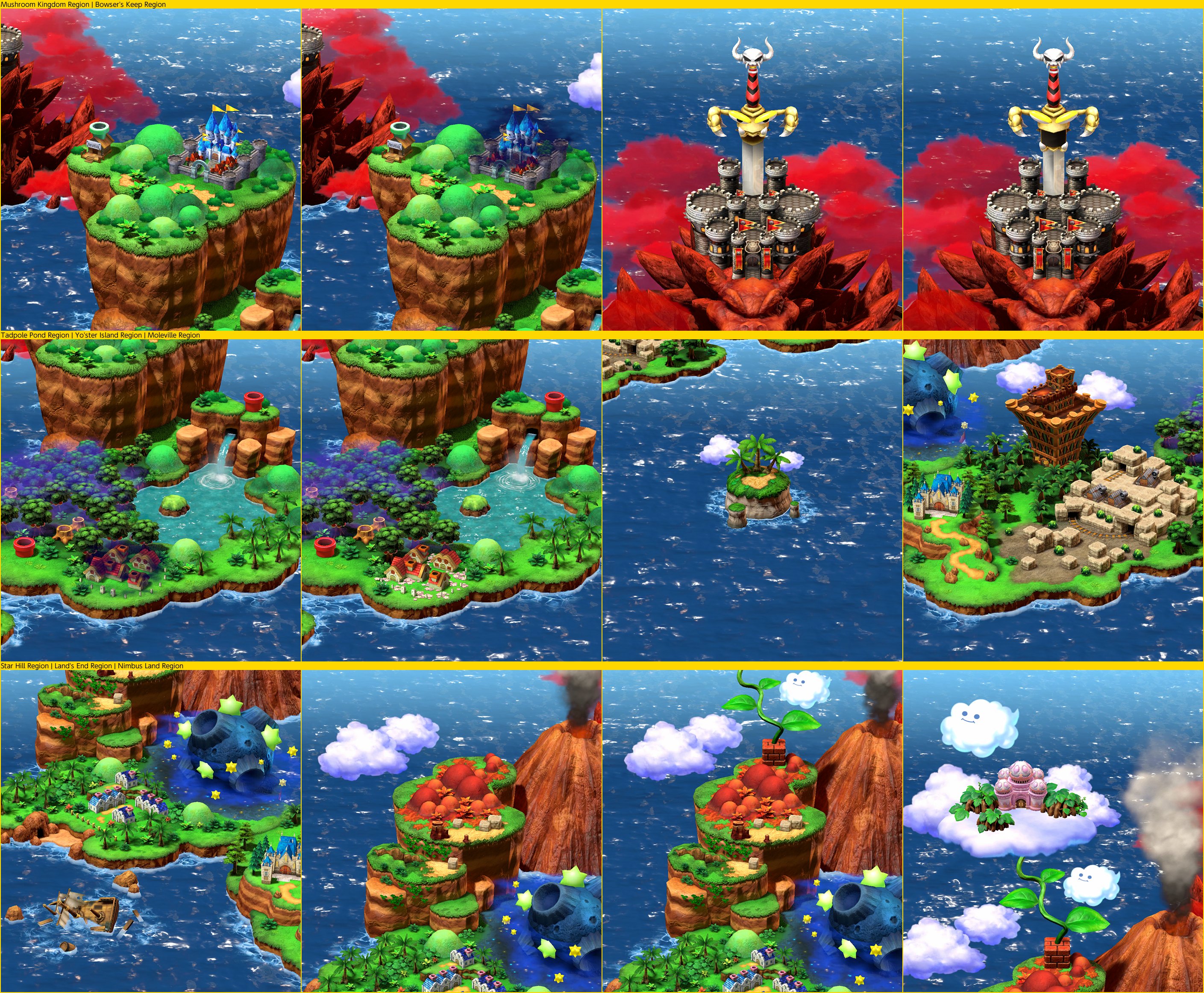 Super Mario RPG - Main Menu - Map Sections