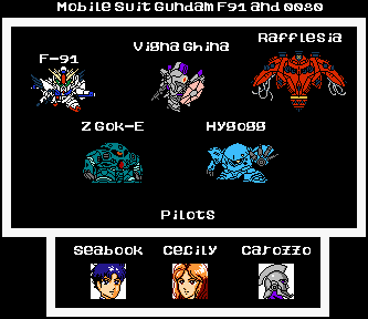 2nd Super Robot Wars (JPN) - Mobile Suit Gundam F91 and 0080 Mechs
