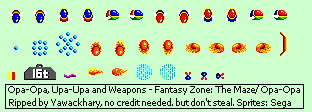 Fantasy Zone: The Maze / Opa-Opa - Opa-Opa, Upa-Upa and Weapons