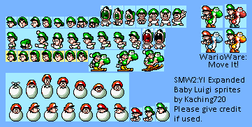 Yoshi Customs - Baby Luigi (Yoshi's Island-Style, Expanded)