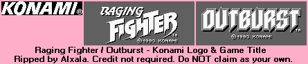 Raging Fighter / Outburst - Konami Logo & Game Title