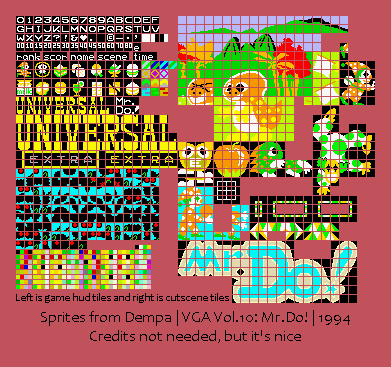 Video Game Anthology Vol.10: Mr.Do! & Mr.Do! Vs. Unicorns - Text & Tiles