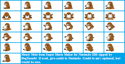 Super Mario Maker for Nintendo 3DS - Monty Mole (NSMBU)