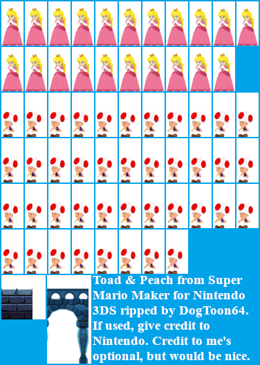 Super Mario Maker for Nintendo 3DS - Toad & Peach (NSMBU)