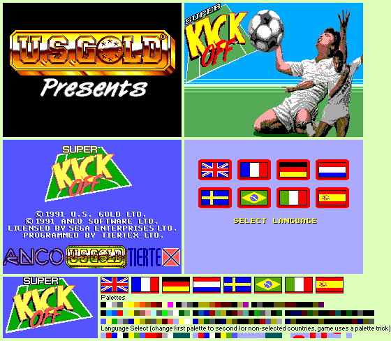 Super Kick Off - Title Screen & Language Select