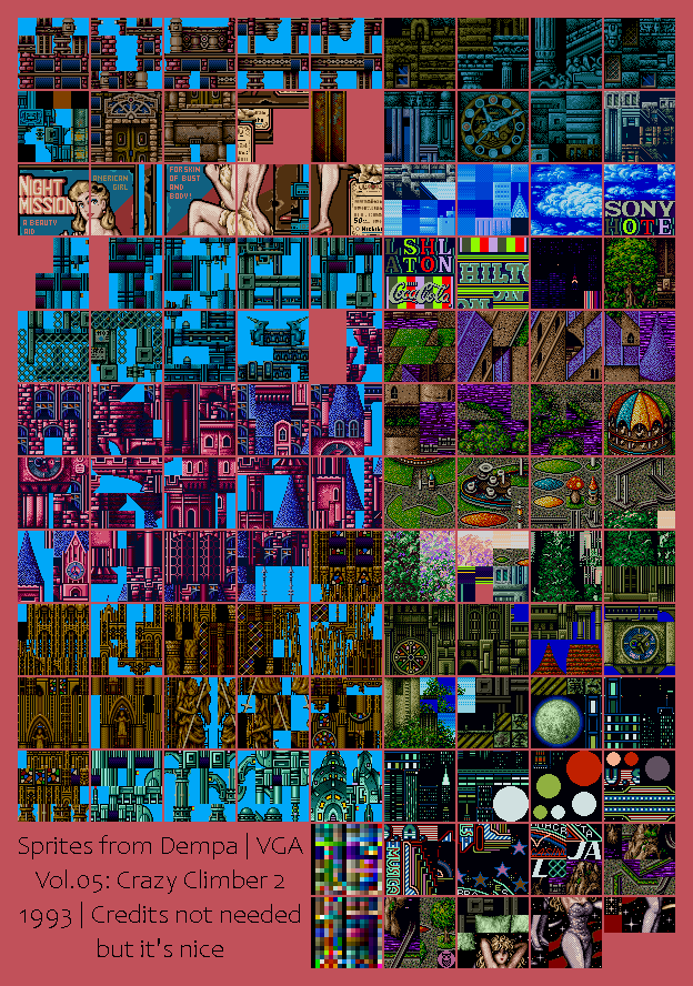 Video Game Anthology Vol.05: Crazy Climber 1 & 2 - Background Tiles