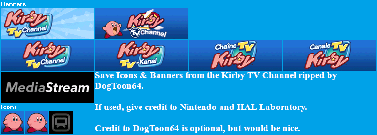 Kirby TV Channel - Save Icons & Banners