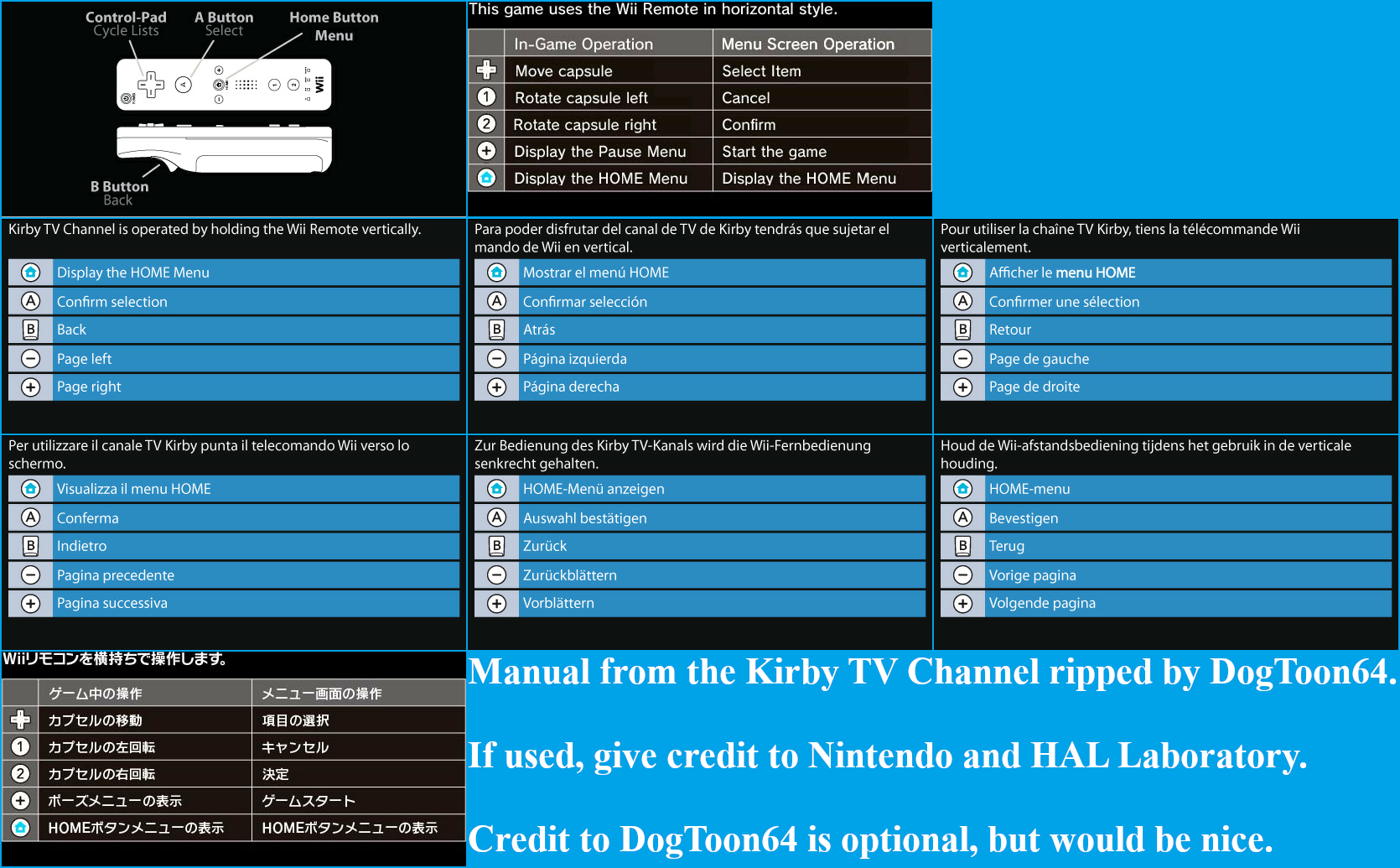 Kirby TV Channel - Manual