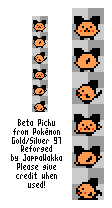 Pokémon Generation 2 Customs - #172 Pichu (Beta, Overworld, G/S/C-Style)