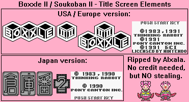 Boxxle II - Title Screen Elements