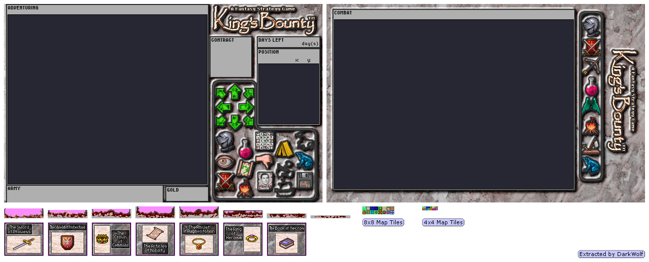 King's Bounty - UI Elements (256 Color)