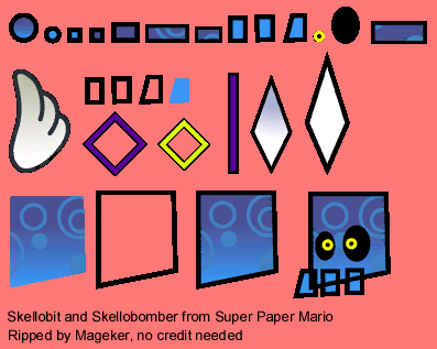 Super Paper Mario - Skellobit & Skellobomber
